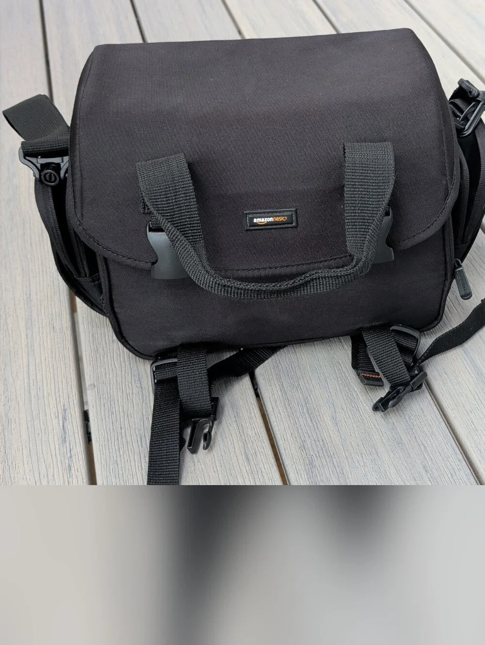 Black Messenger Camera Bag - Padded Travel Shoulder Bag